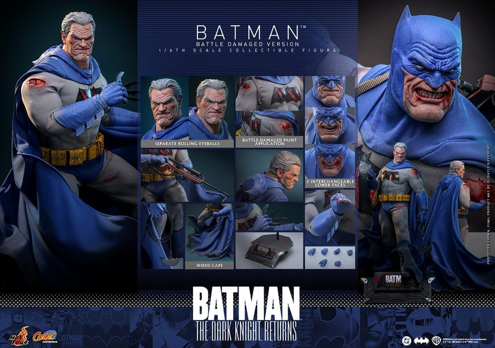 Batman: The Dark Knight Returns Comic Masterpiece Action Figur 1/6 Batman (Battle Damaged Version) 32 cm
