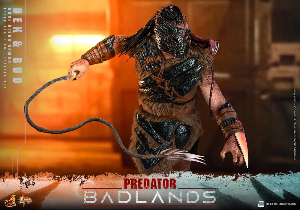 Predator: Badlands Film Mästerverk Actionfigur 2-Pack 1/6 Dek (Bone Bison Rustning) och Bud 31 cm