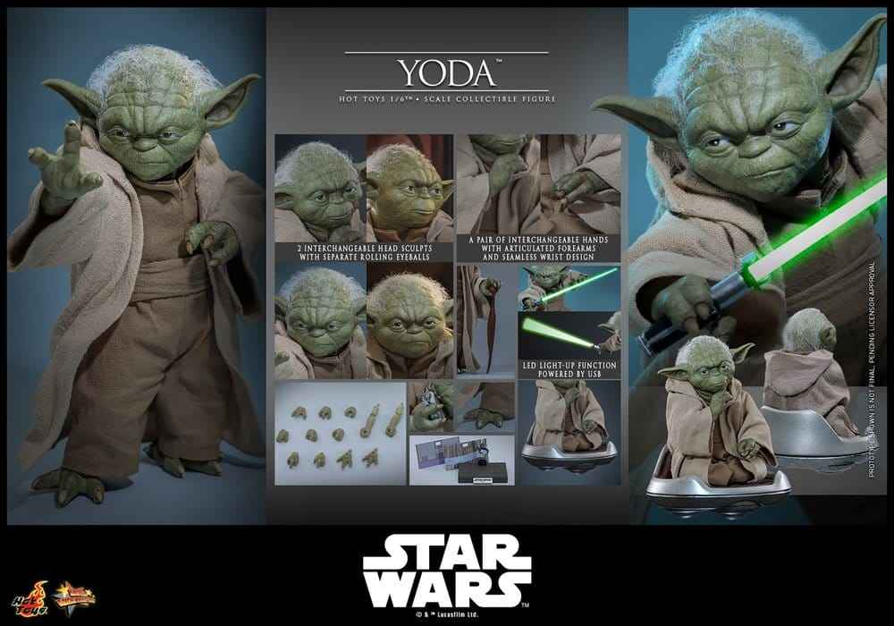Star Wars: Revenge of the Sith Film Mästerverk Actionfigur 1/6 Yoda 14 cm