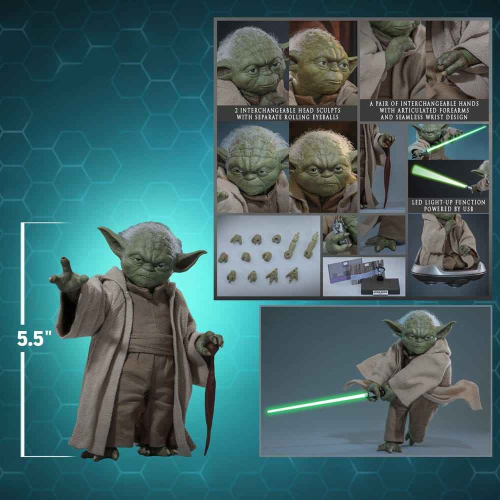 Star Wars: Revenge of the Sith Film Mästerverk Actionfigur 1/6 Yoda 14 cm