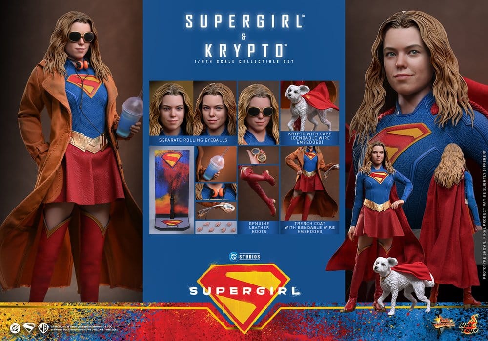 DC Comics Filmmästare Actionfigur Set Supergirl och Krypto 28 cm