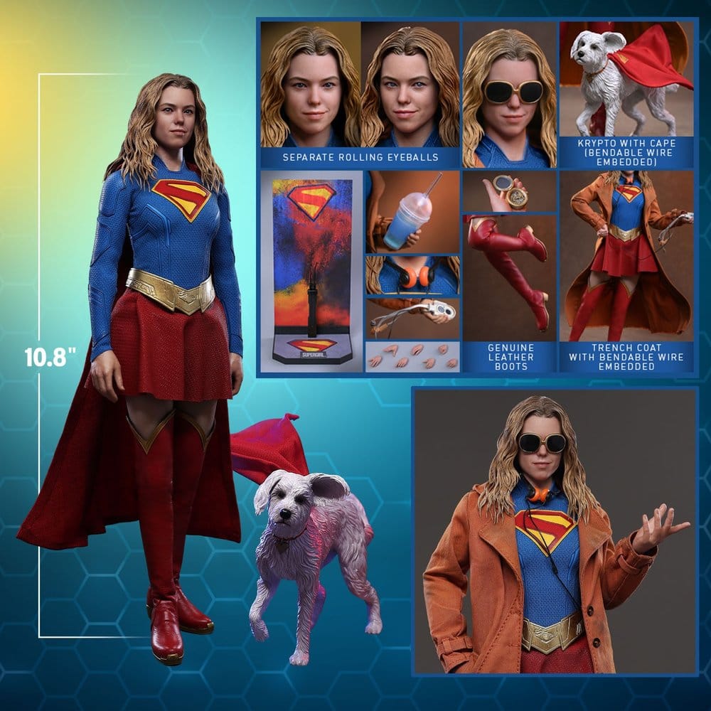 DC Comics Filmmästare Actionfigur Set Supergirl och Krypto 28 cm