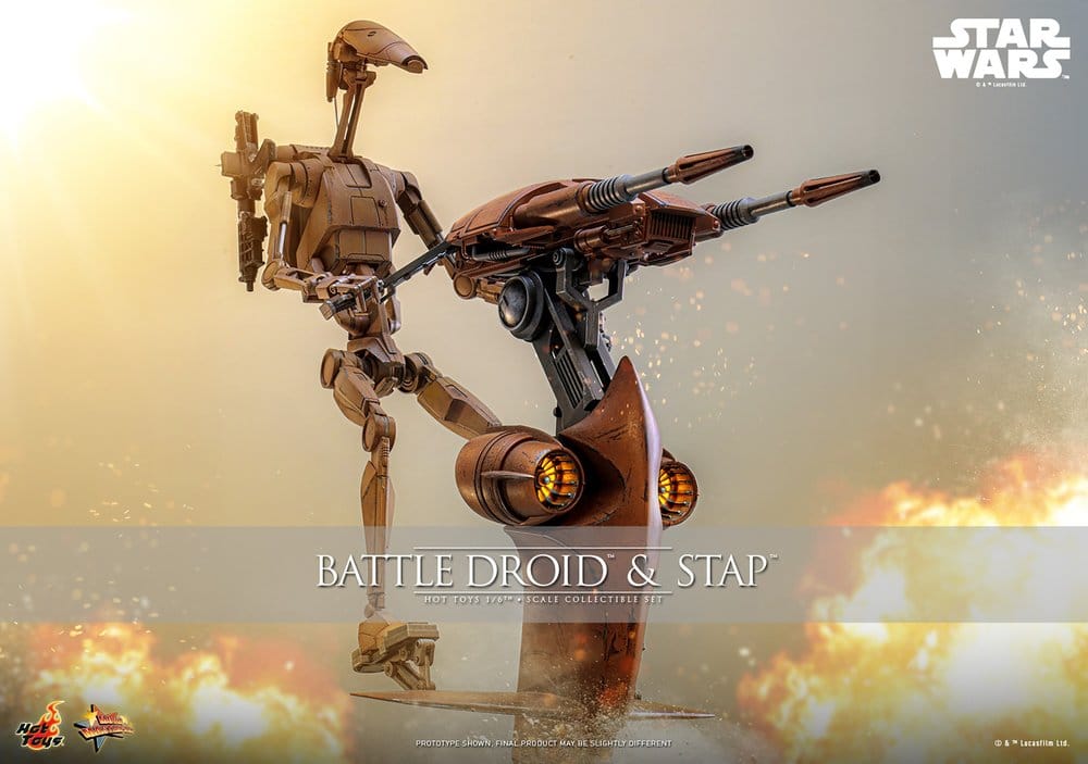 Star Wars: The Phantom Menace Film Mästerverk Actionfigursats 1/6 Stridsdroid & STAP 32 cm