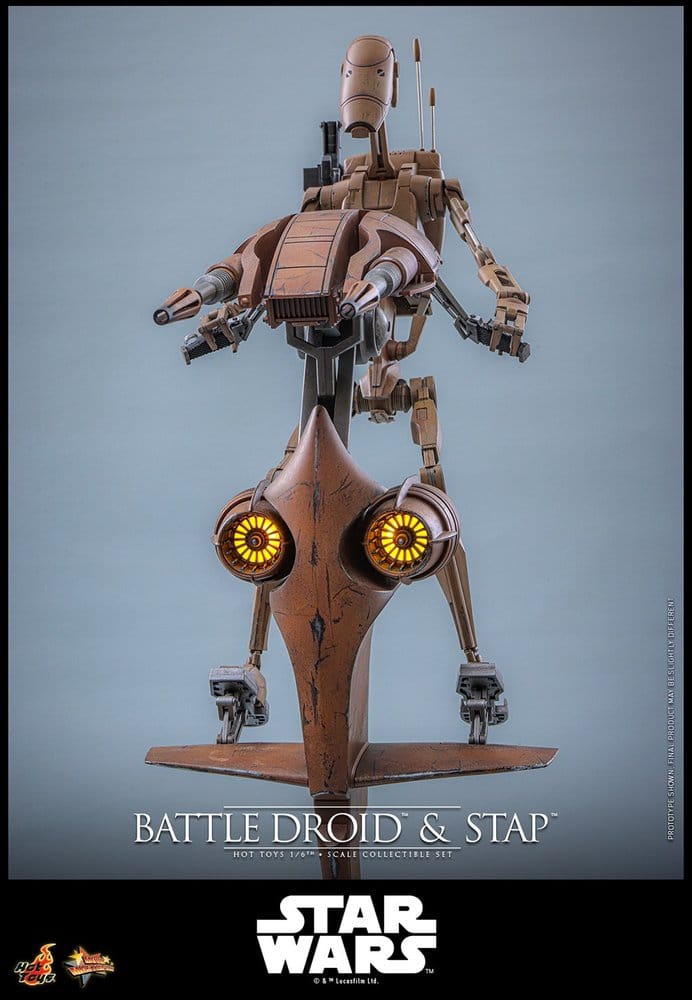 Star Wars: The Phantom Menace Movie Masterpiece Action Figur Set 1/6 Battle Droid & STAP 32 cm