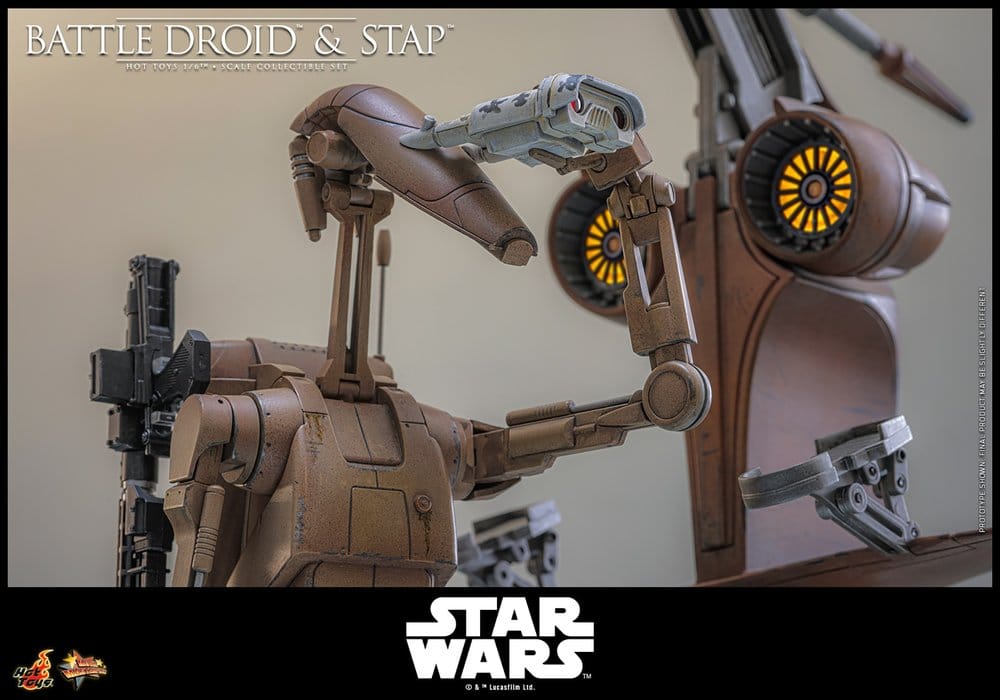 Star Wars: The Phantom Menace Film Mästerverk Actionfigursats 1/6 Stridsdroid & STAP 32 cm