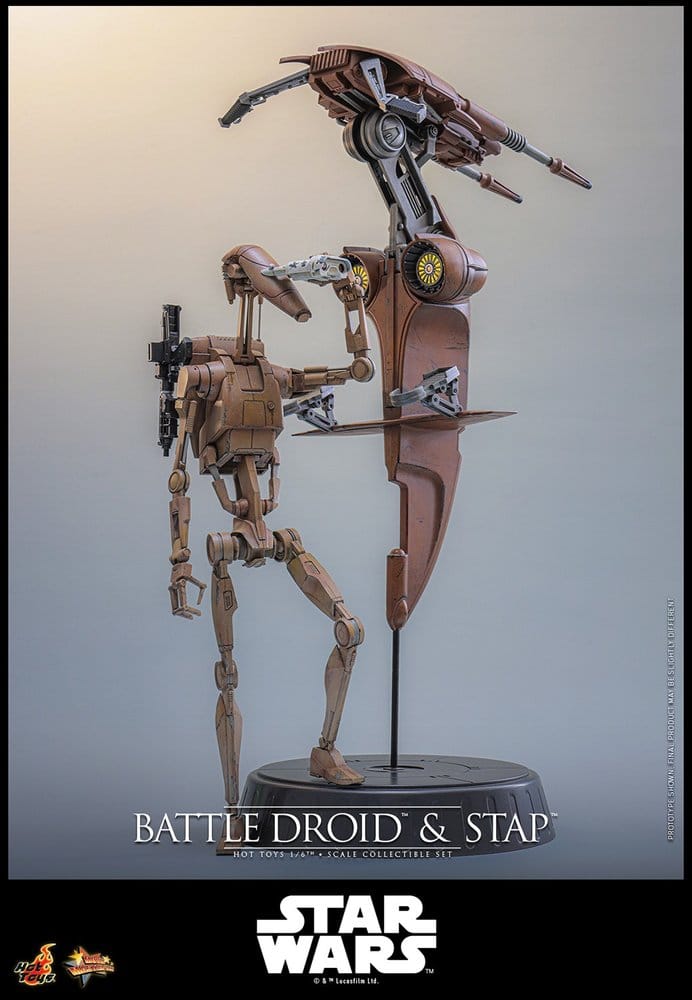 Star Wars: The Phantom Menace Film Mästerverk Actionfigursats 1/6 Stridsdroid & STAP 32 cm