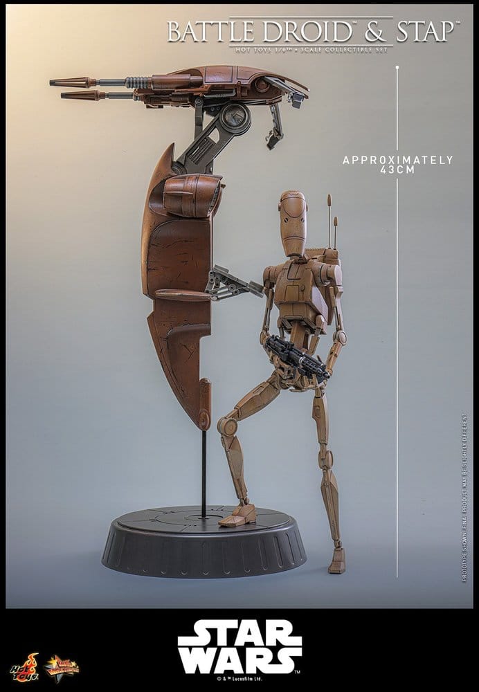 Star Wars: The Phantom Menace Film Mästerverk Actionfigursats 1/6 Stridsdroid & STAP 32 cm
