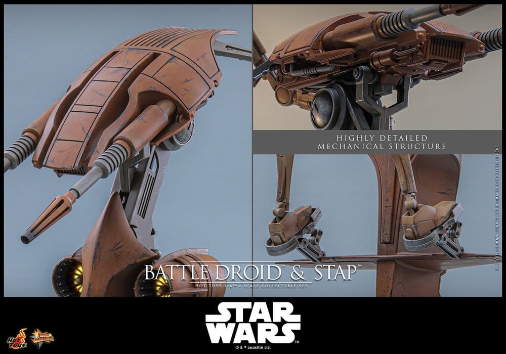 Star Wars: The Phantom Menace Film Mästerverk Actionfigursats 1/6 Stridsdroid & STAP 32 cm