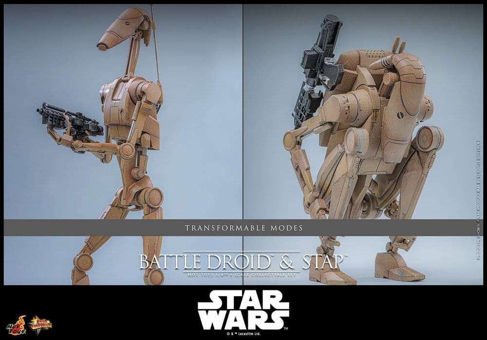 Star Wars: The Phantom Menace Film Mästerverk Actionfigursats 1/6 Stridsdroid & STAP 32 cm