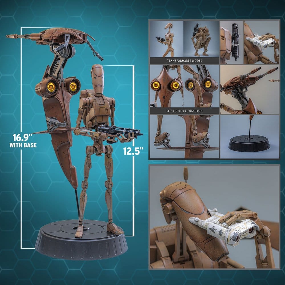 Star Wars: The Phantom Menace Film Mästerverk Actionfigursats 1/6 Stridsdroid & STAP 32 cm