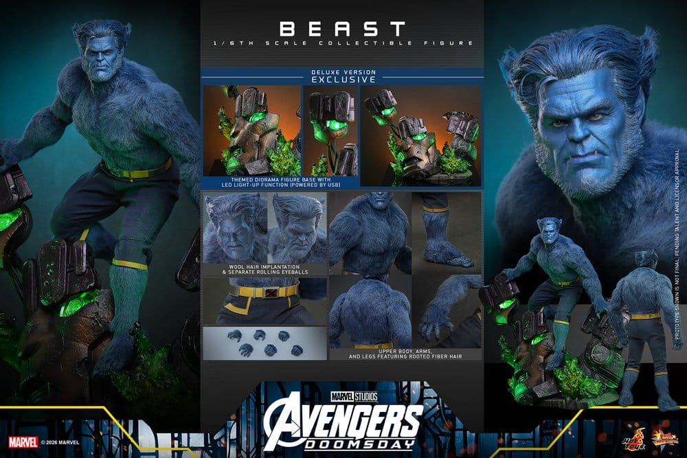 Marvel X-Men Movie Masterpiece Action Figure 1/6 Beast (Deluxe Version) 33 cm