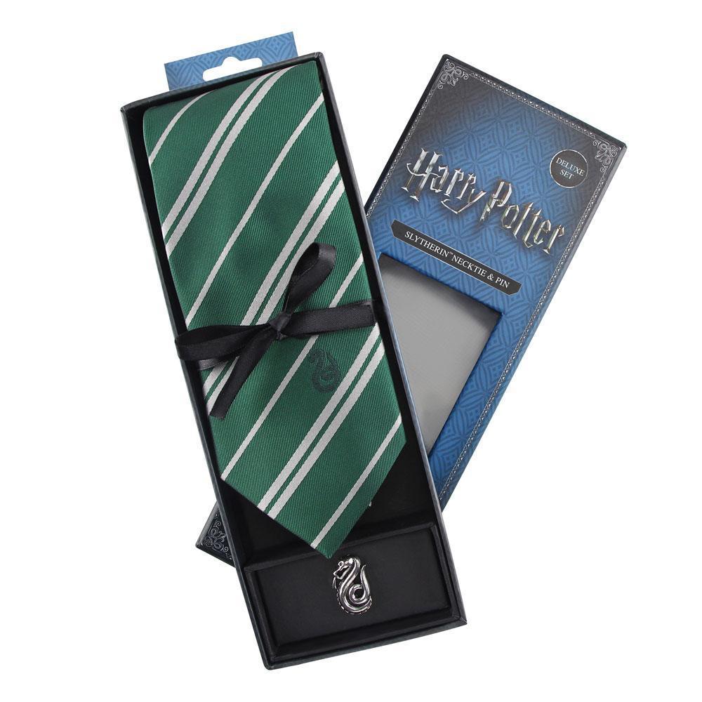 Harry Potter Slytherin Bow Tie and Metal Pins Deluxe Box