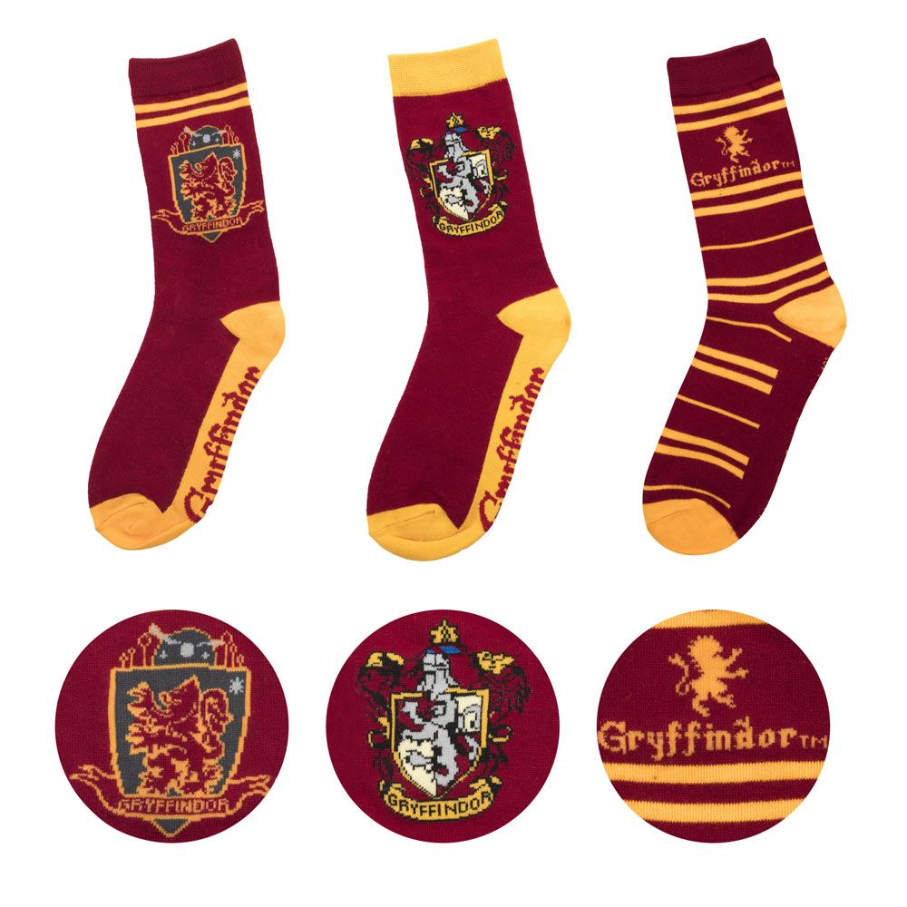 Harry Potter Gryffindor Strumpor 3-Pack Cinereplicas