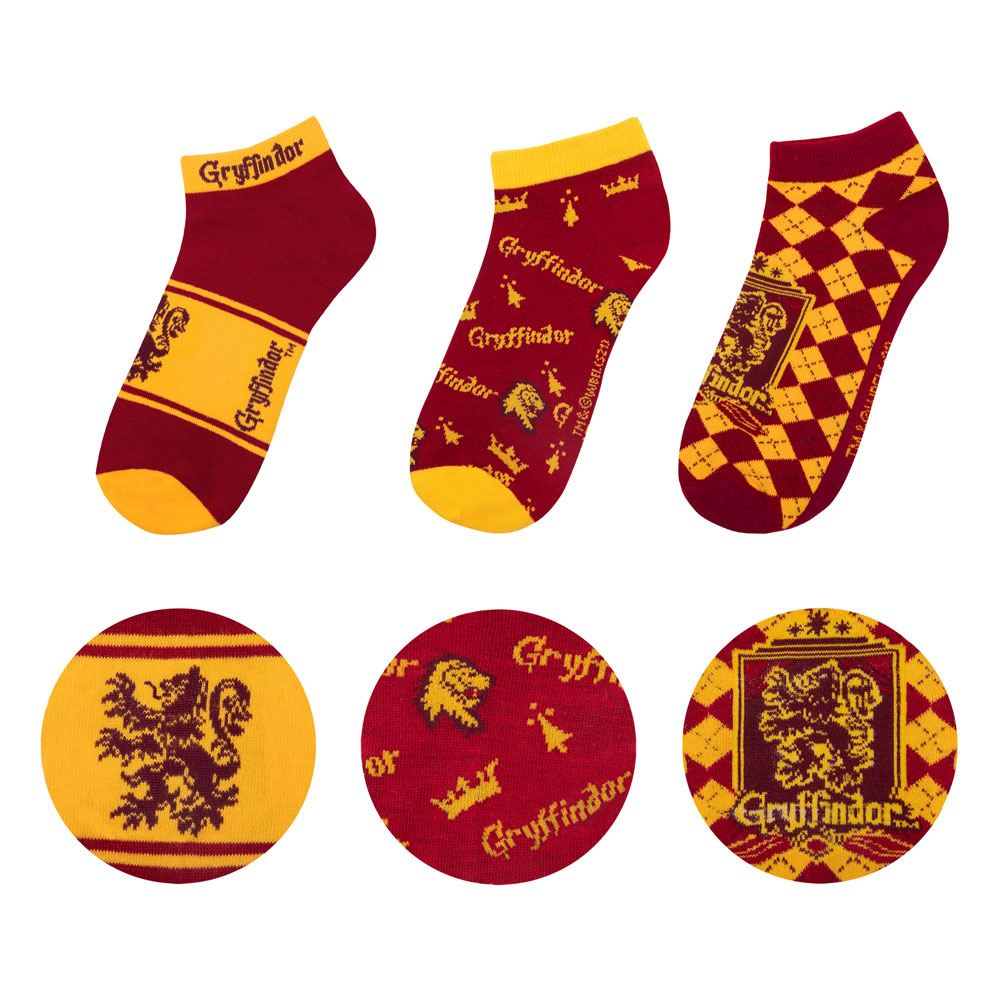 Harry Potter Gryffindor Ankelstrumpor 3-Pack Cinereplicas