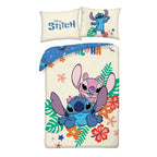 Lilo & Stitch Duvet Set Stitch & Angel Flowers 140 x 200 cm / 70 x 90 cm Halantex