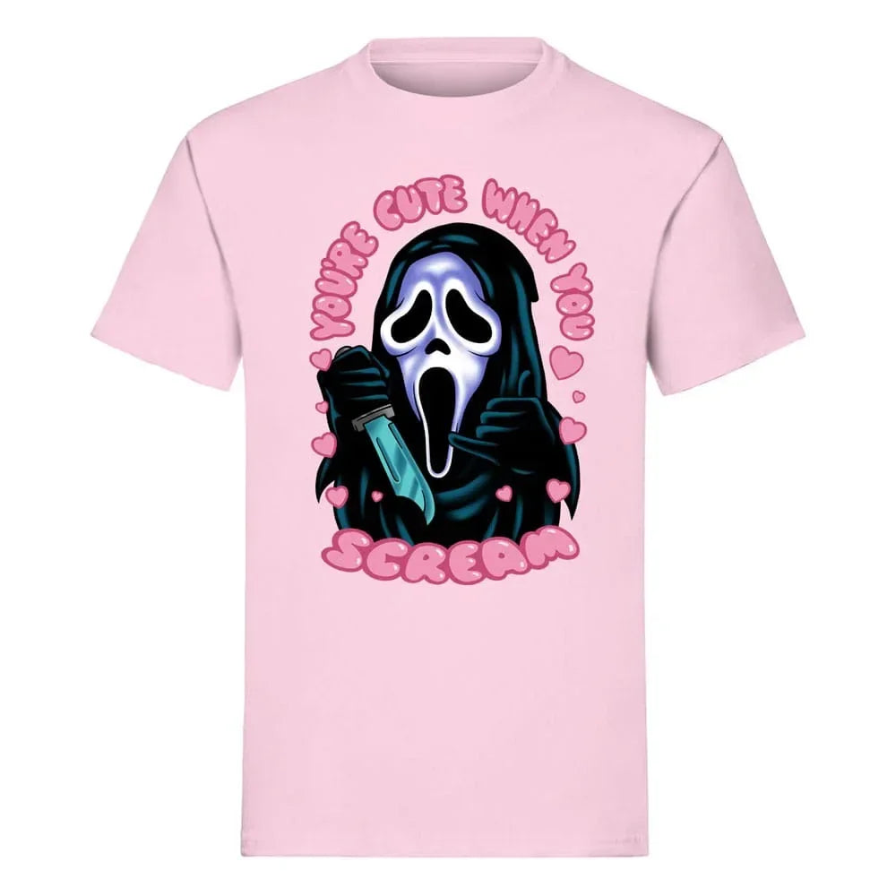 Scream T-Shirt Ghost Face - Du är söt när du skriker, Storlek M Indiego