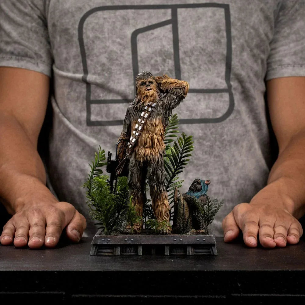 Star Wars Episode VI Art Scale Figur 1/10 Chewbacca och Tokkat 22 cm Iron Studios