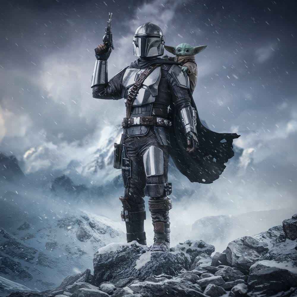 The Mandalorian & Grogu Art Scale Figur 1/10 The Mandalorian och Grogu 25 cm