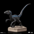 Jurassic World Icons Statue Velociraptor Blue 9 cm Iron Studios
