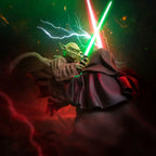 Star Wars Deluxe Art Scale Statue 1/10 Yoda vs Emperor Palpatine (CCXP Exclusive 2024) 31 cm Iron Studios