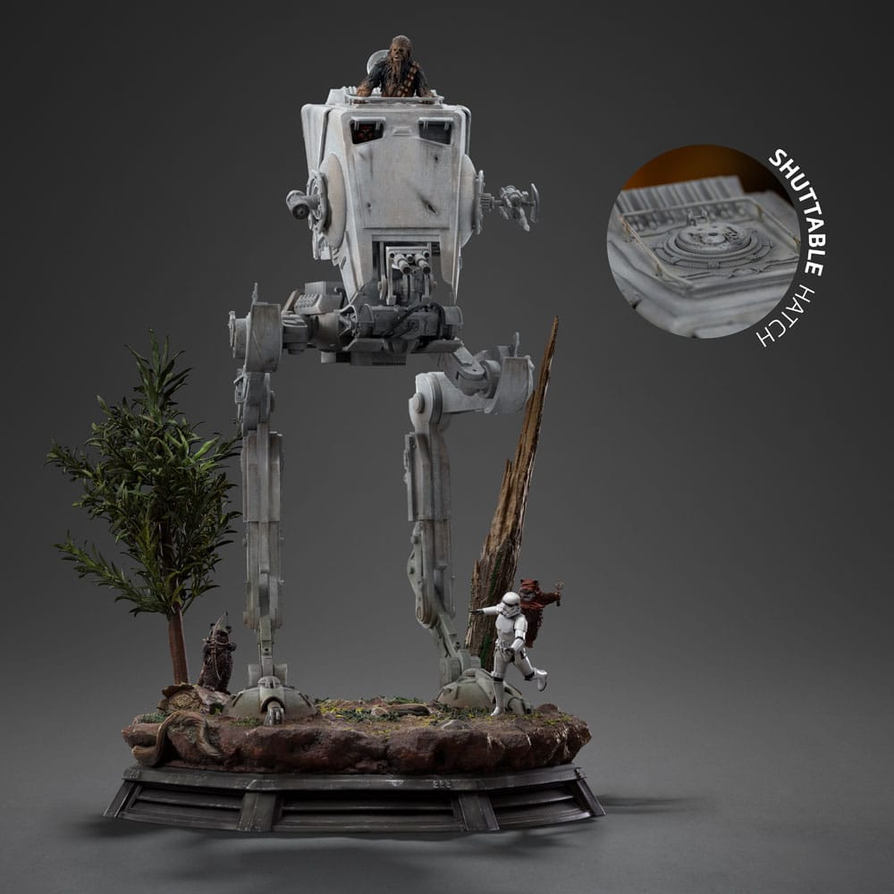 Star Wars Demi Art Scale Figur 1/20 AT-ST och Chewbacca 53 cm