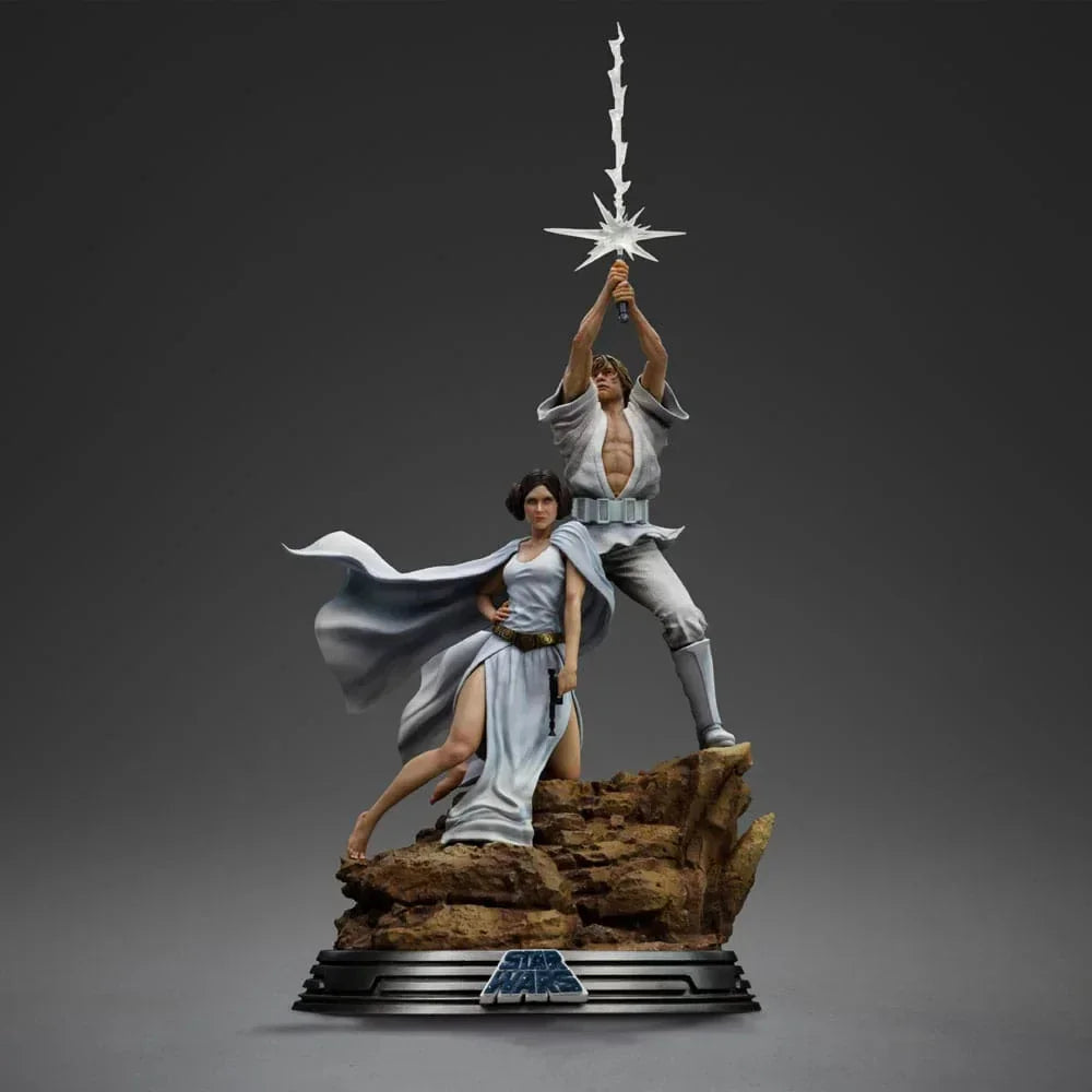 Star Wars Deluxe Art Scale Figur 1/10 Luke och Leia 41 cm Iron Studios