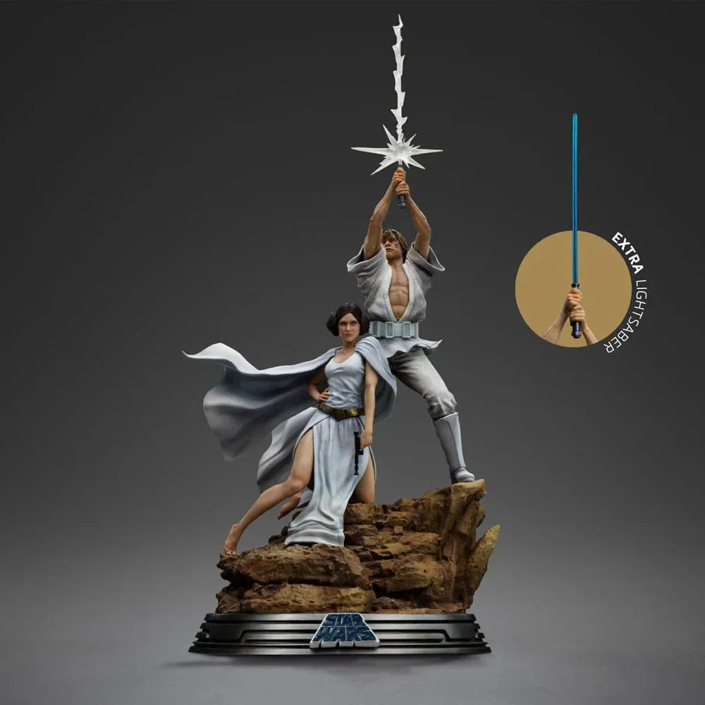 Star Wars Deluxe Art Scale Figur 1/10 Luke och Leia 41 cm Iron Studios