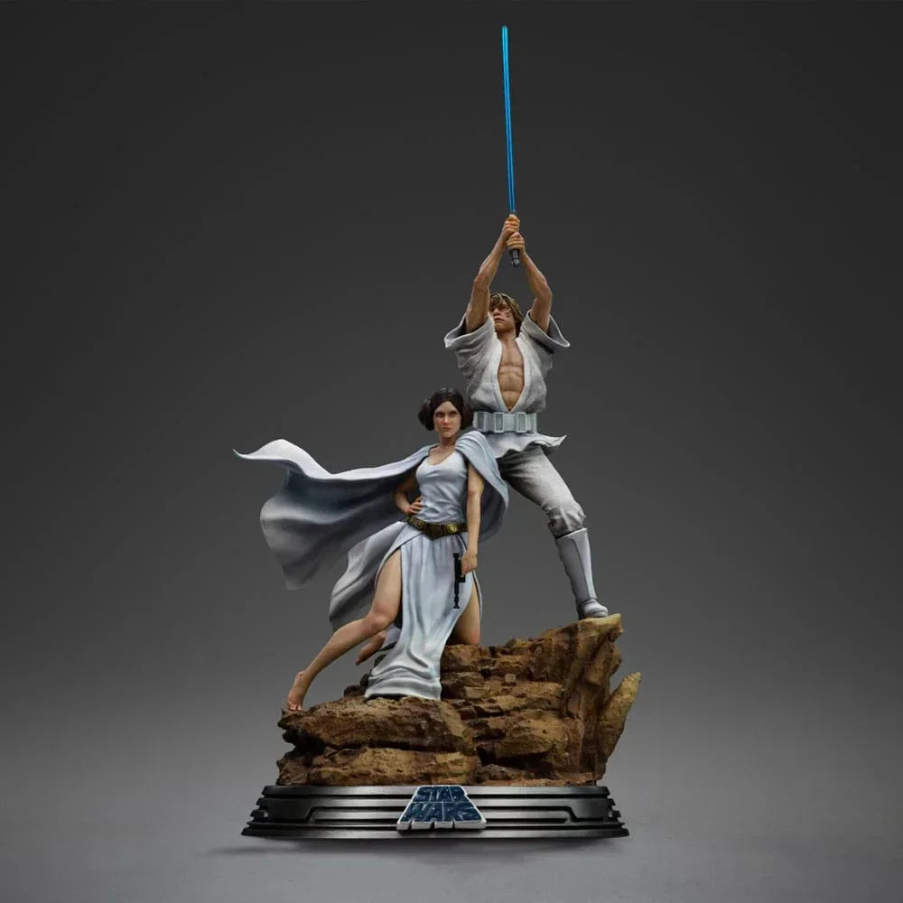 Star Wars Deluxe Art Scale Figur 1/10 Luke och Leia 41 cm Iron Studios