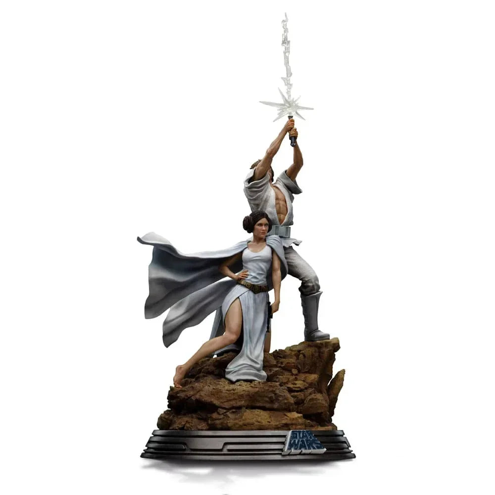 Star Wars Deluxe Art Scale Figur 1/10 Luke och Leia 41 cm Iron Studios