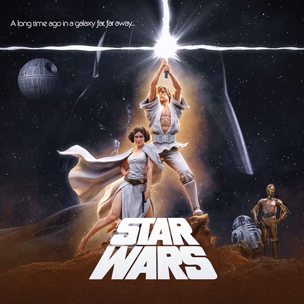 Star Wars Deluxe Art Scale Figur 1/10 Luke och Leia 41 cm Iron Studios