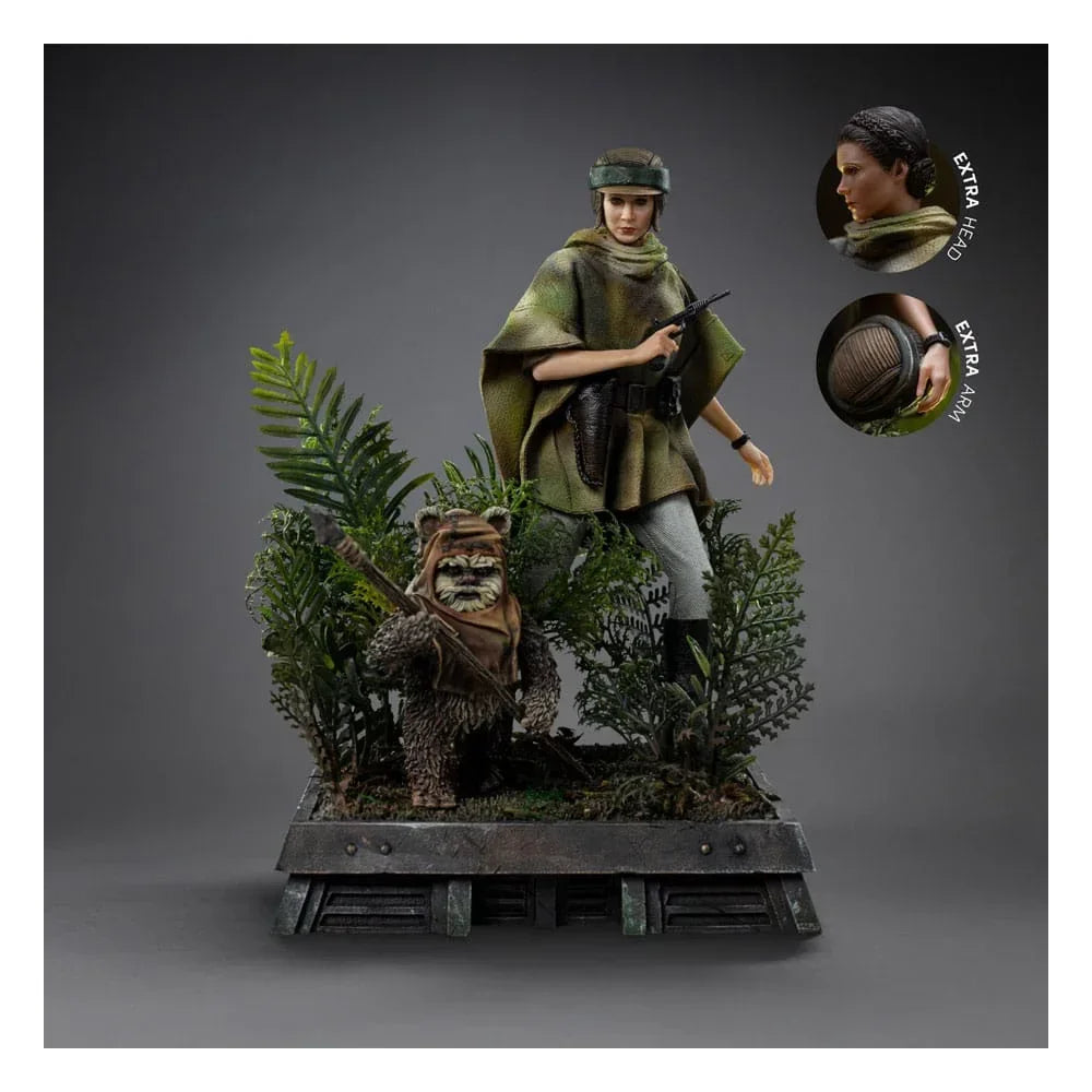 Star Wars Episode VI Art Scale Figur 1/10 Leia och Wicket 21 cm Iron Studios