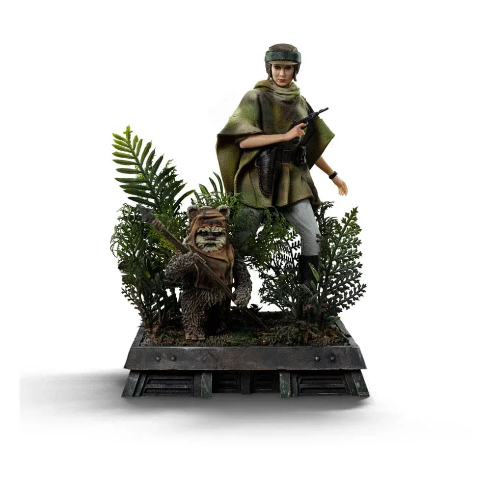 Star Wars Episode VI Art Scale Figur 1/10 Leia och Wicket 21 cm Iron Studios