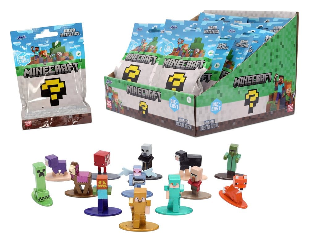 Minecraft Nanofigs Miniatyrfigurer 4 cm Blindbox Display (24 stycken)