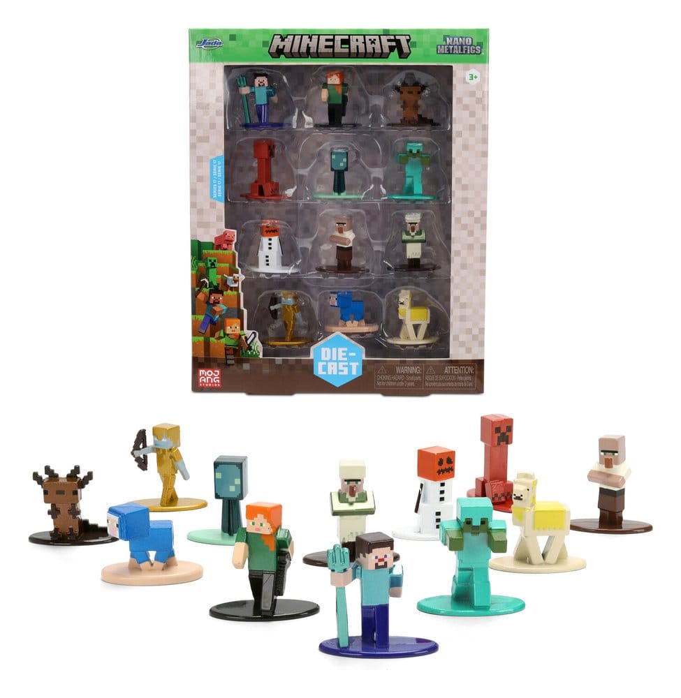 Minecraft Nano Metalfigs Mini-figurer 12-pack
