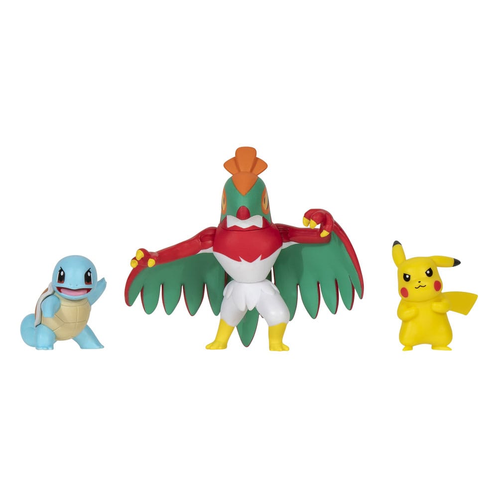Pokémon Select Battle Figur: Pikachu, Squirtle, Hawlucha 7,5 cm Jazwares