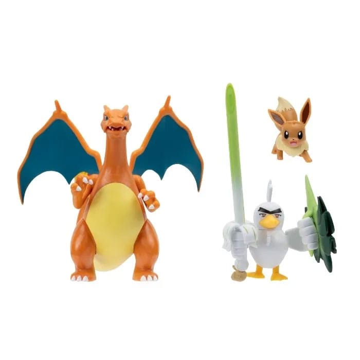 Pokémon Figur 3-Pack: Eevee, Sirfetch'd & Charizard Jazwares