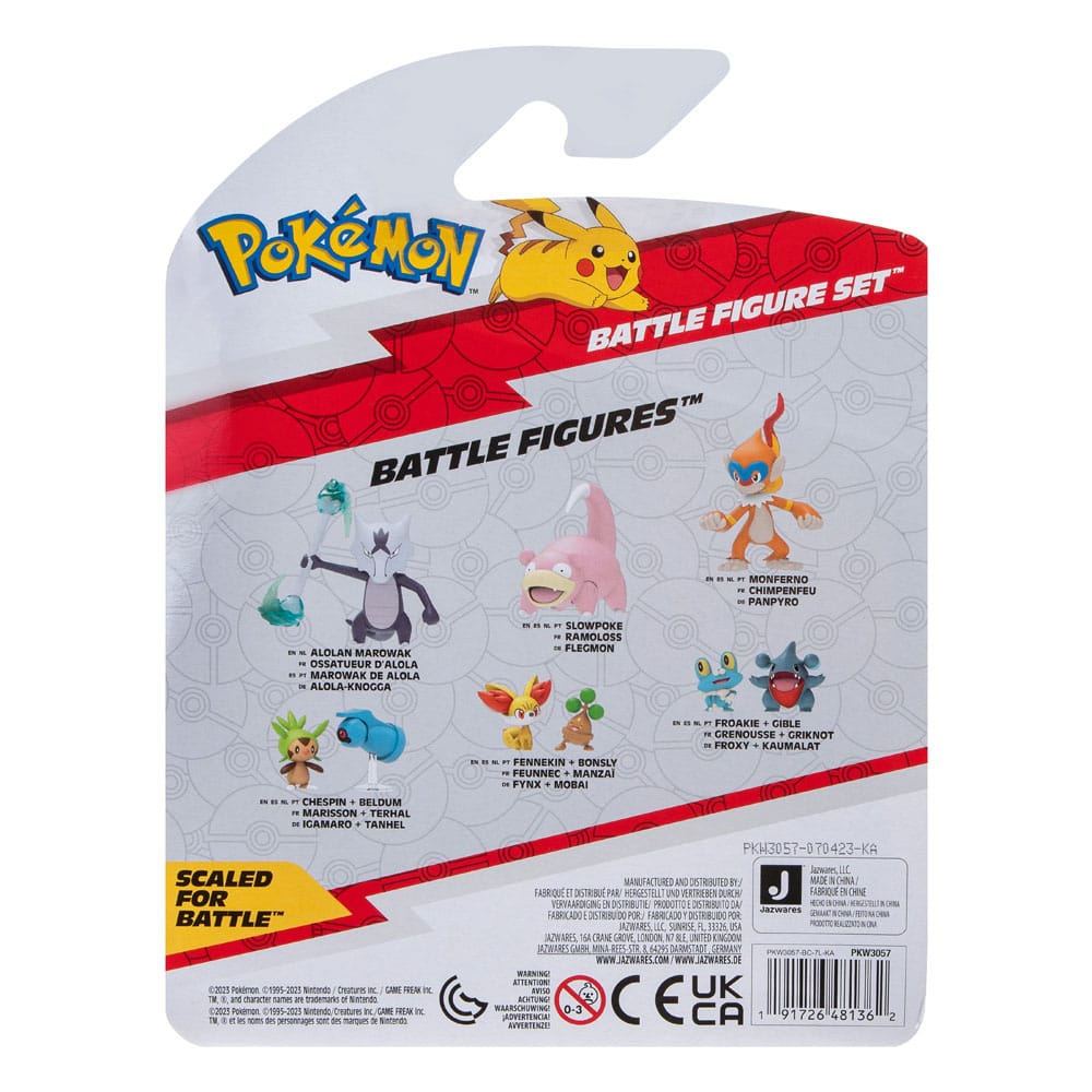 Pokémon Battle Figurset 3-Paket: Clefairy, Beldum, Sirfetch'd - 5 cm Jazwares