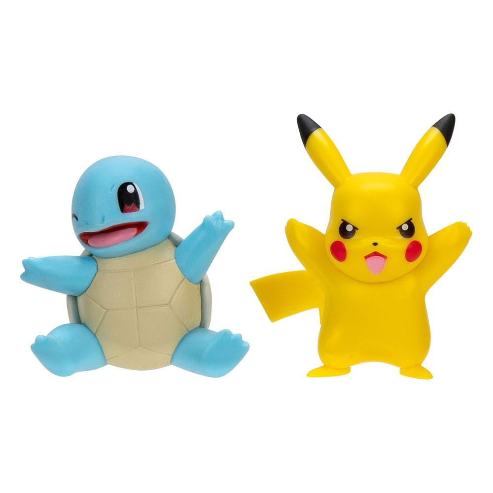 Pokémon Battle Figure First Partner Set Figur 2-Pack Squirtle #2, Pikachu #9 Jazwares