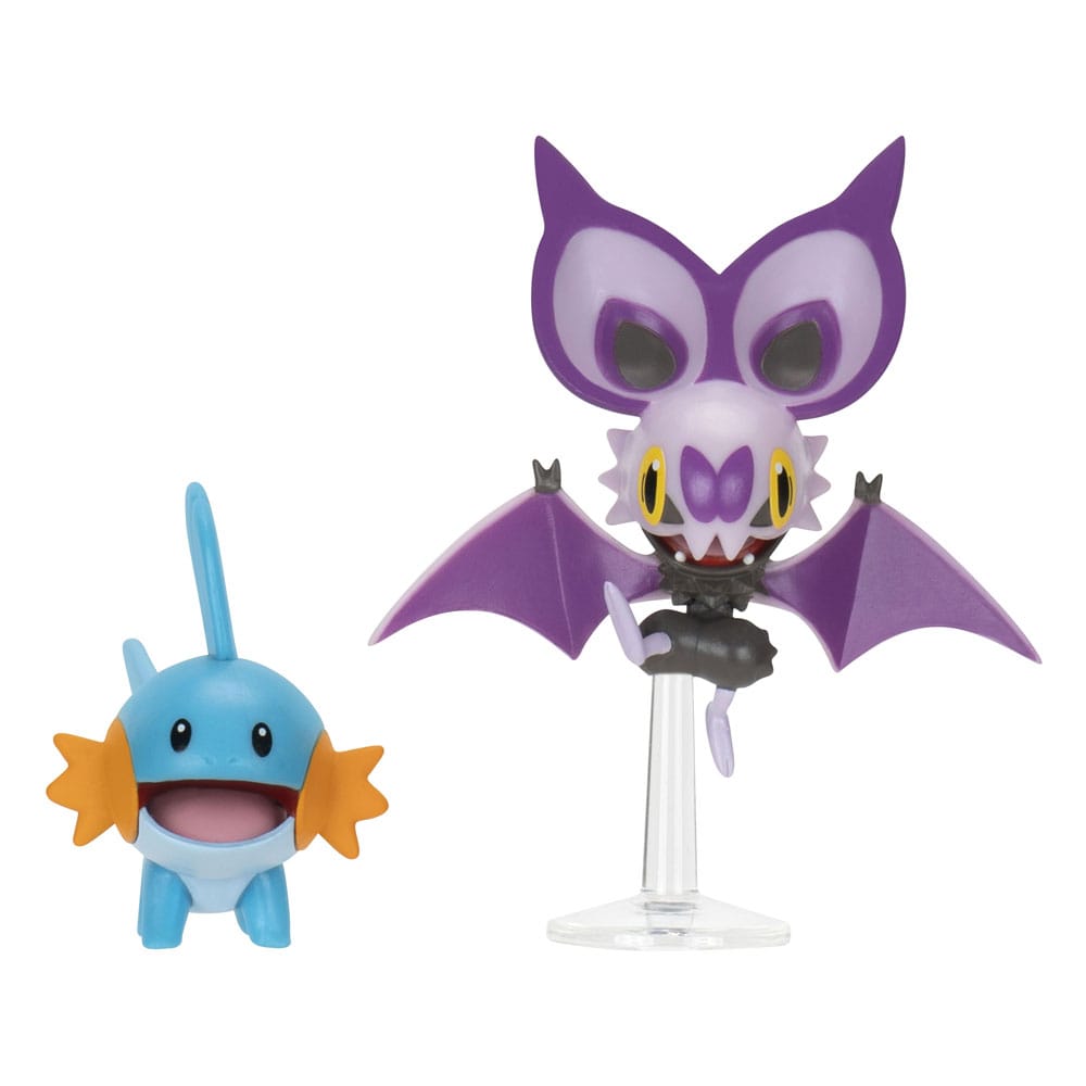 Pokémon Figure 2-Pack Mudkip & Noibat with Stand 8 cm Jazwares