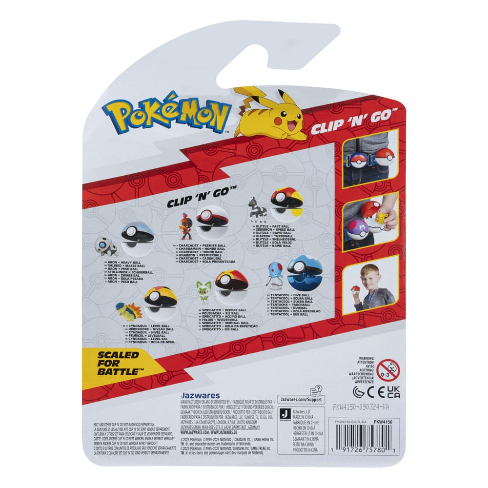 Pokémon Clip'n'Go Poké Balls Blitzle & Fast Ball Jazwares