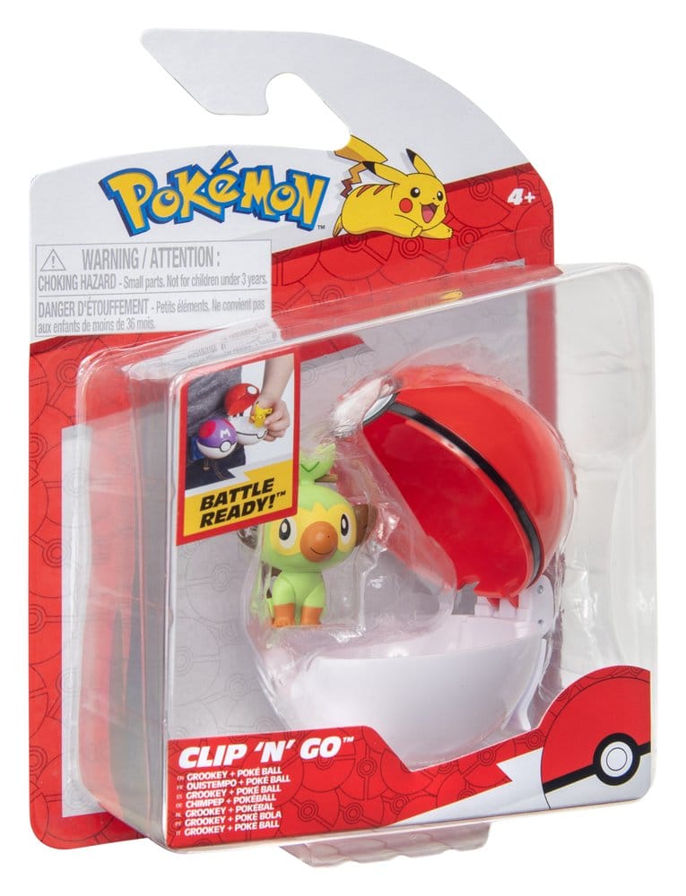 Pokémon Clip 'n' Go Action Figure Wave 21 Grookey & Poké Ball