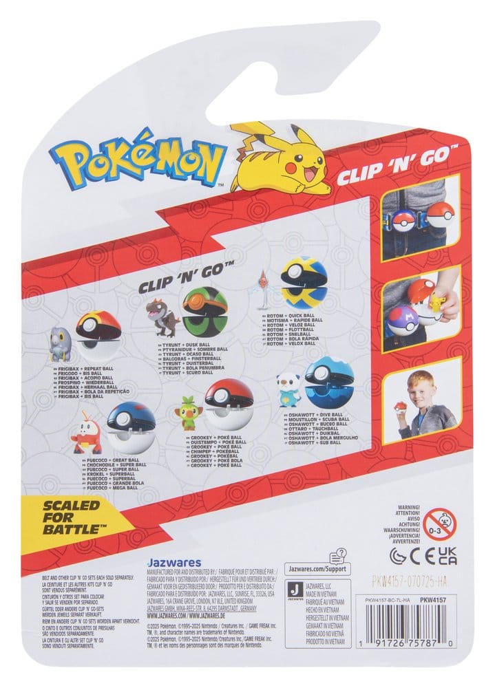 Pokémon Clip 'n' Go Action Figure Wave 21 Grookey & Poké Ball