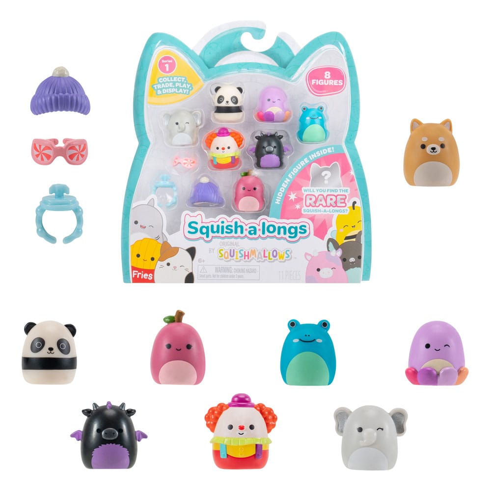 Squishmallow Squish a Longs Mini Figures 8-Pack - 3 cm Jazwares