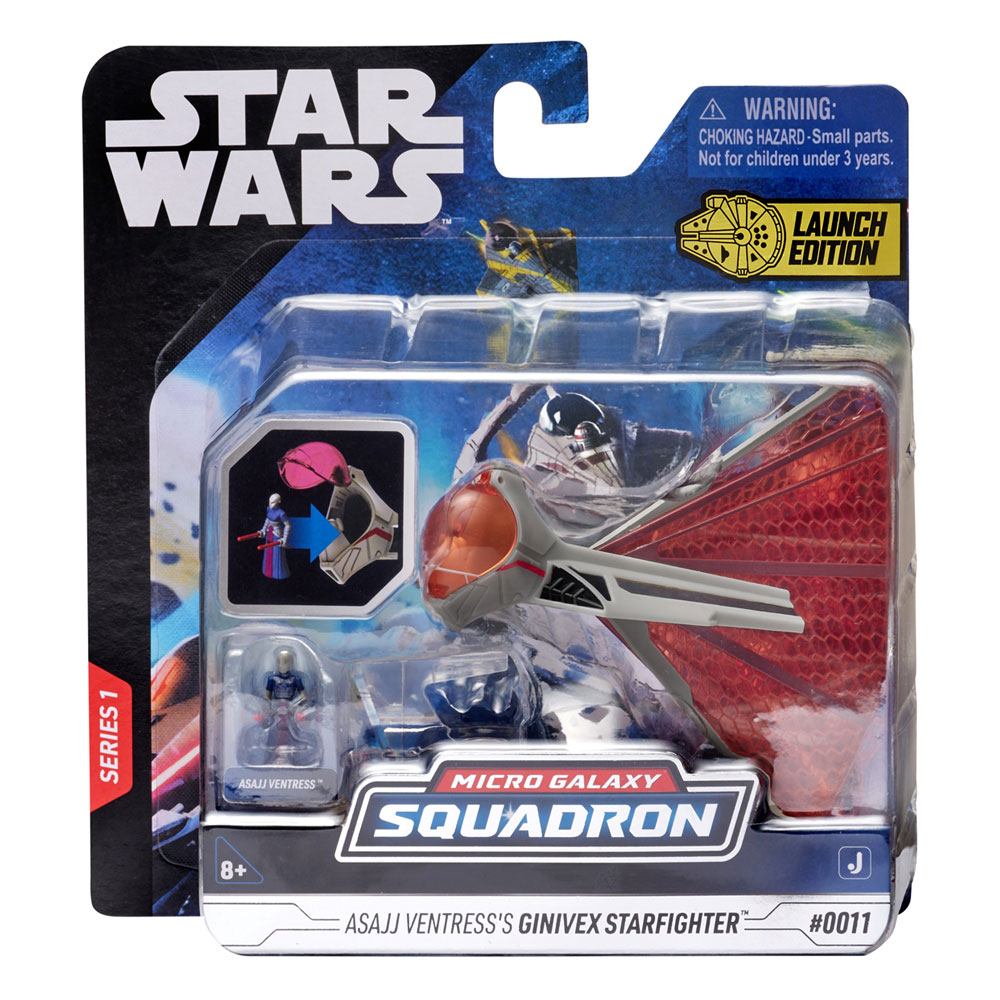 Star Wars Micro Galaxy Squadron Farkost med Figur Ginivex-Klass Starfighter 7,5 cm