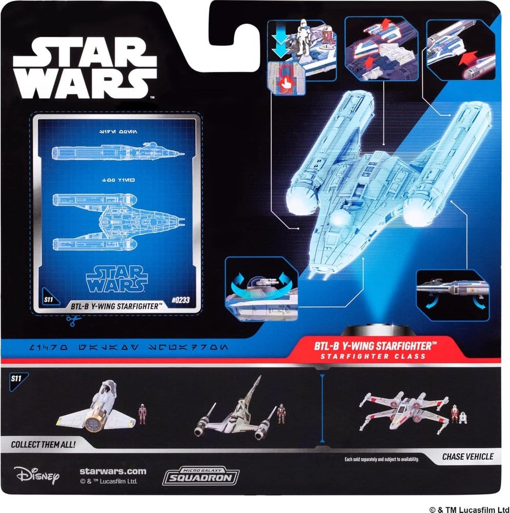 Star Wars Medium Vehicle BTL-B Y-wing Starfighter med Clone Captain Rex 13 cm