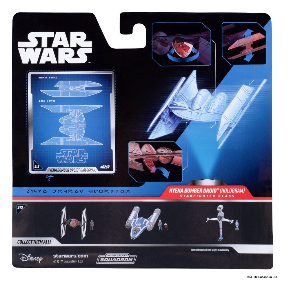 Star Wars Medium Vehicle & Figure set Hyena Vulture Bomber (Red Hologram) & Battle Droid (Chase)
