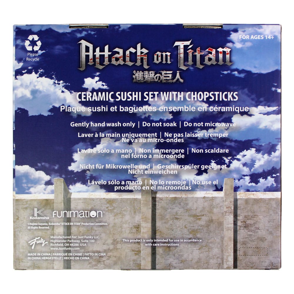 Attack on Titan Keramisk Sushi Set med ätpinnar Just Funky