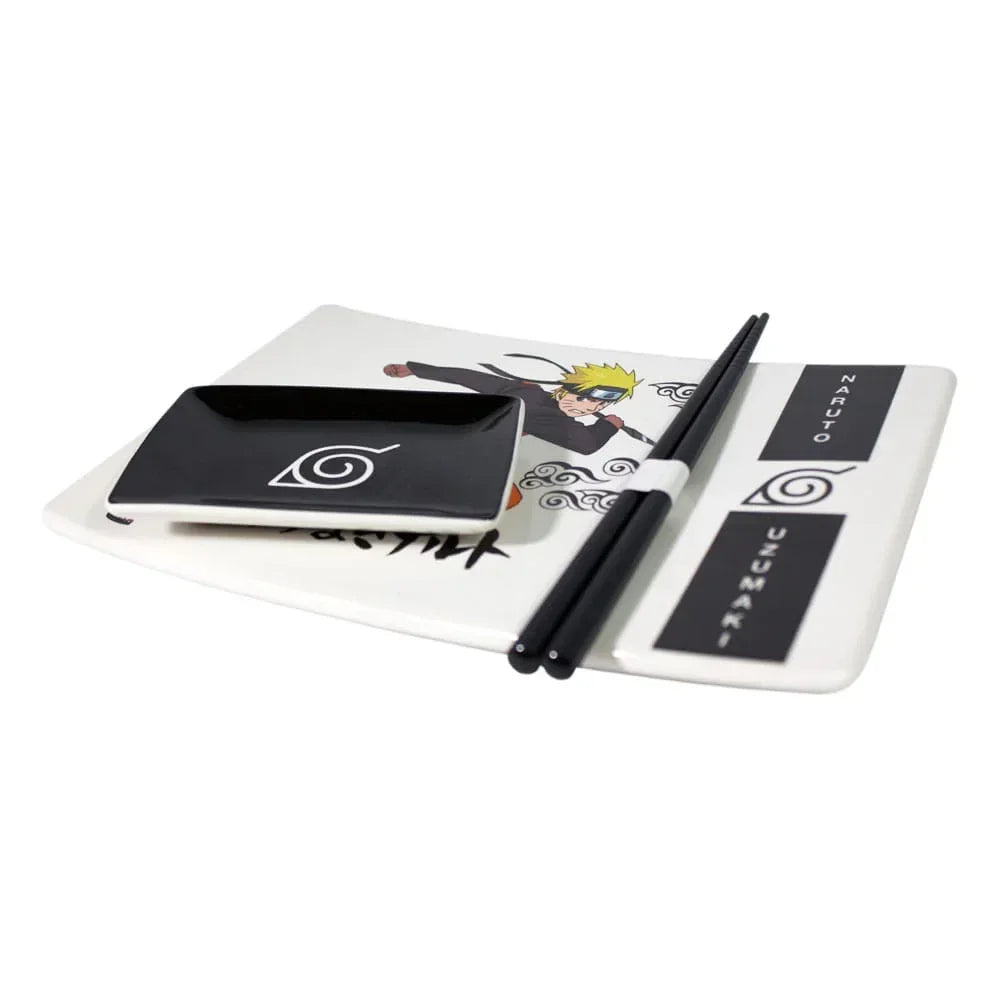 Naruto Shippuden Keramisk Sushi Set med Ättpinnar - Naruto Uzumaki Just Funky