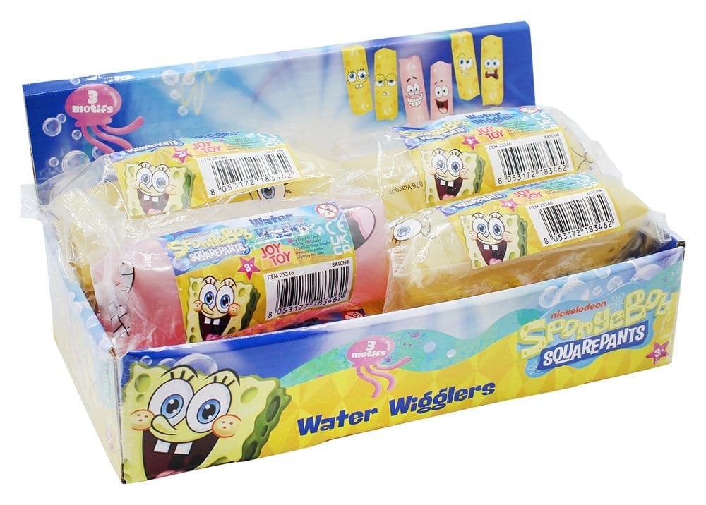 Svampbob Fyrkant Vattensnurrare Display (12 stycken)
