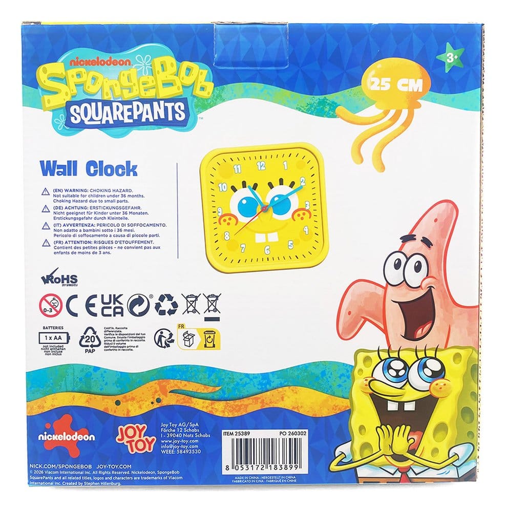 Svampbob Fyrkantig Väggklocka Svampbob